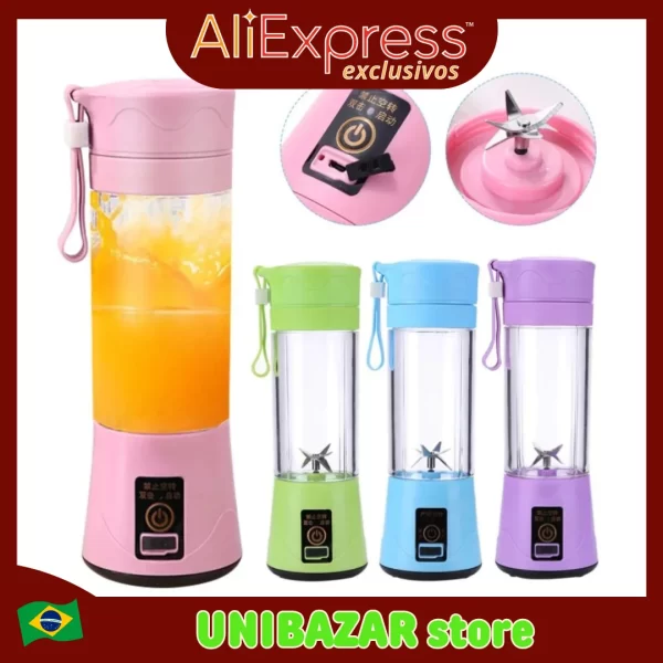 Mini mixer , 6 laminas , portátil com bateria recarregável USB.