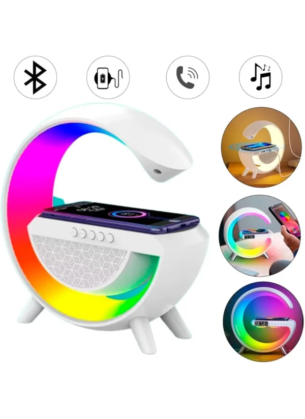 Caixa De Som Bluetooth ; Luminária Bluetooth Inteligente ; Carregador Sem Fio 3 em 1 ; Alarme Luz RGB .