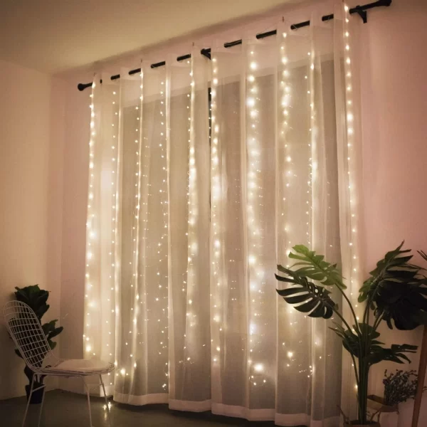 Luzes de decoração , bateria  recarregável  para cortinas e ambientes natalinos com controle remoto - Image 4