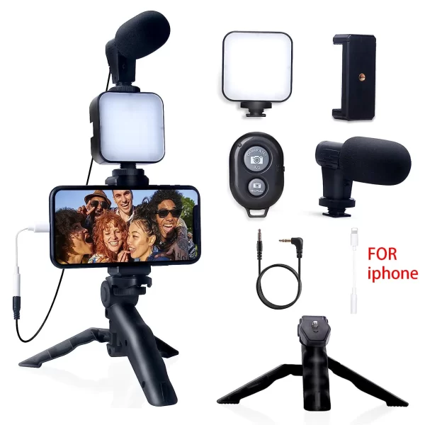 Kit smartphone para fazer lives (you tube , tik tok ....)com lâmpada, microfone e controle remoto. - Image 8