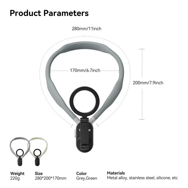 Porta celular magnético para colocar no  pescoço e fazer vídeos(criadores de conteudo) sem o uso das mãos. - Image 6