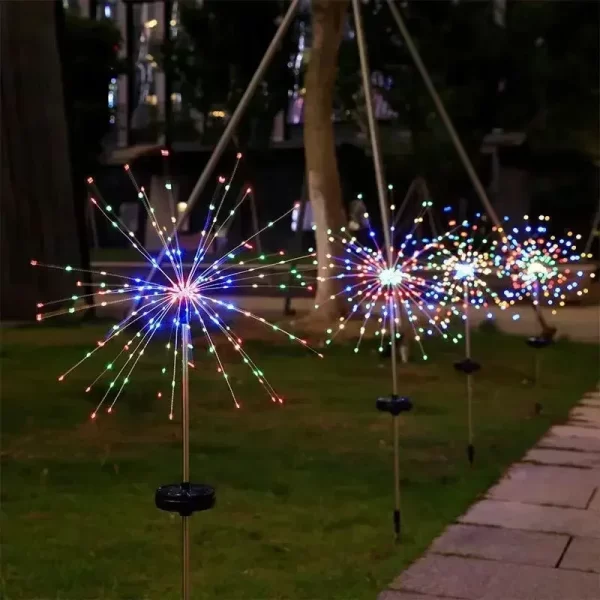 Luz solar em forma de fogos de artificio para decoração de jardins. - Image 7