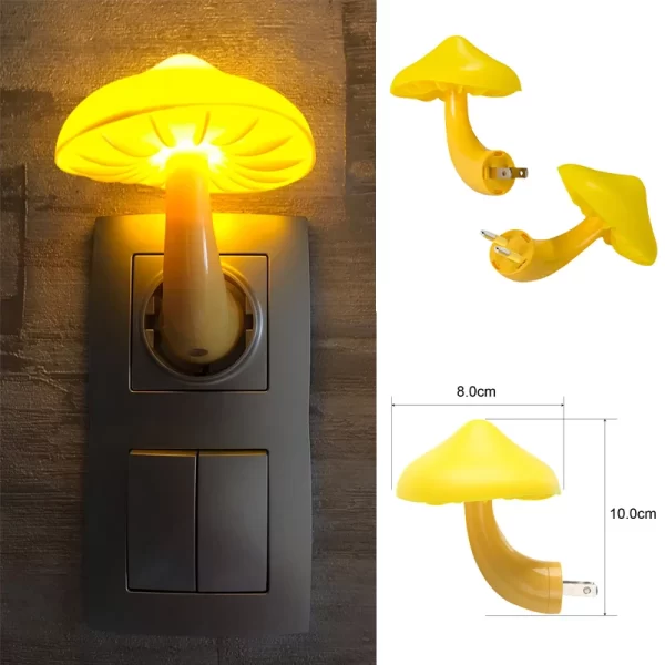 Lâmpada noturna para parede em forma de cogumelo com sensor . - Image 2