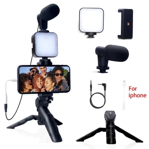 Kit smartphone para fazer lives (you tube , tik tok ....)com lâmpada, microfone e controle remoto. - Image 10