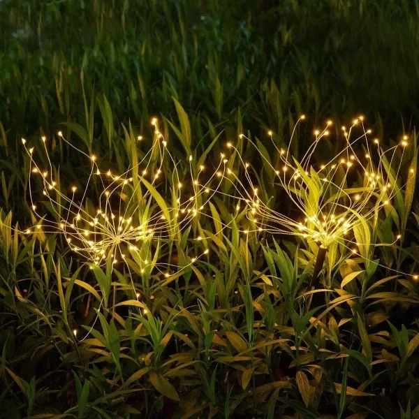 Luz solar em forma de fogos de artificio para decoração de jardins. - Image 5