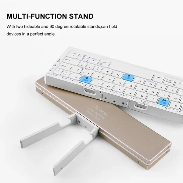 Mini teclado bluetooth dobrável com suporte para telefone celular. - Image 3