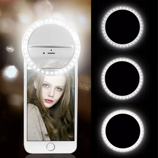 Potente luz recarregável para Selfies , fotos e vídeos